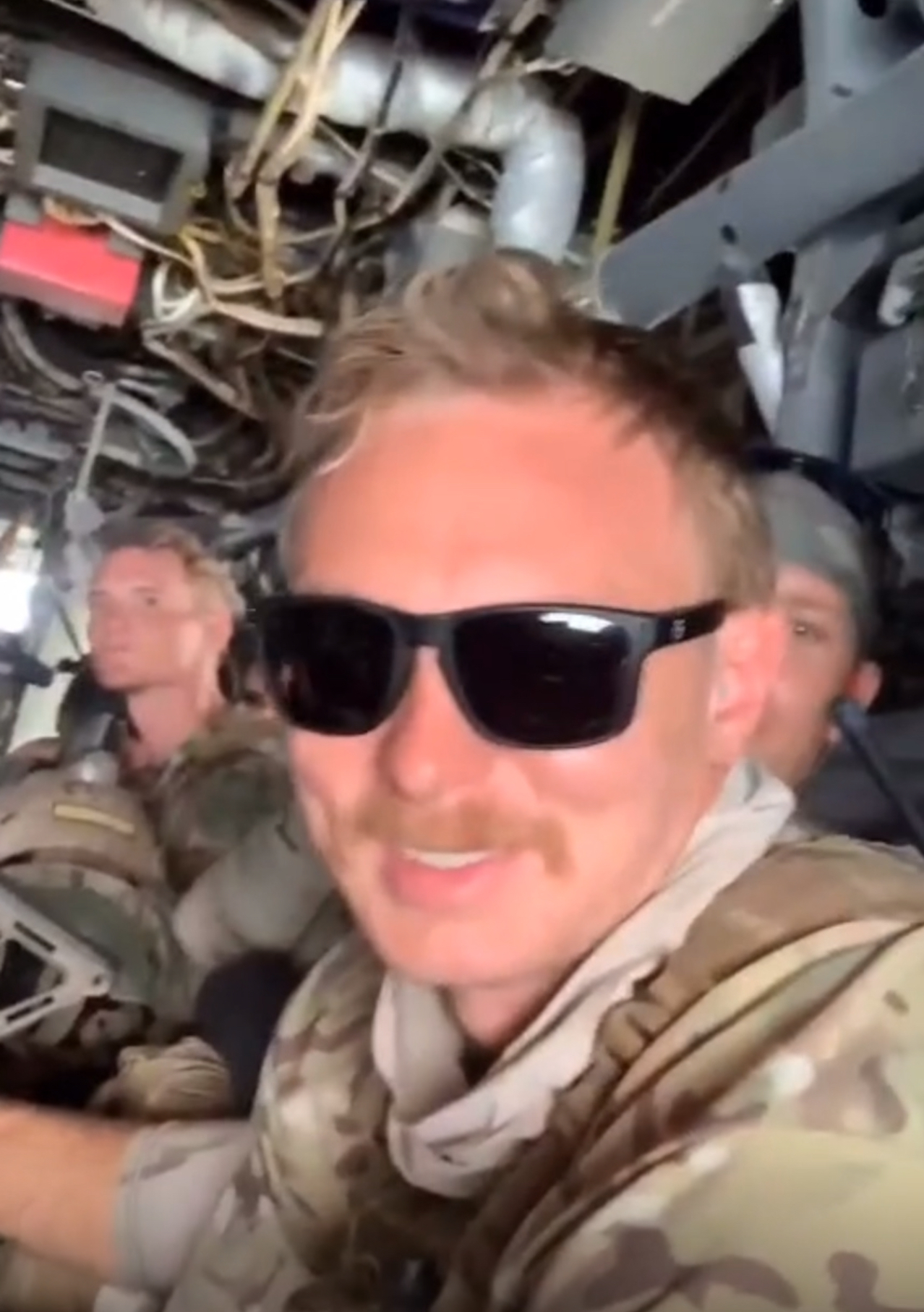 Jay Morrison inside an aircraft before a jump
